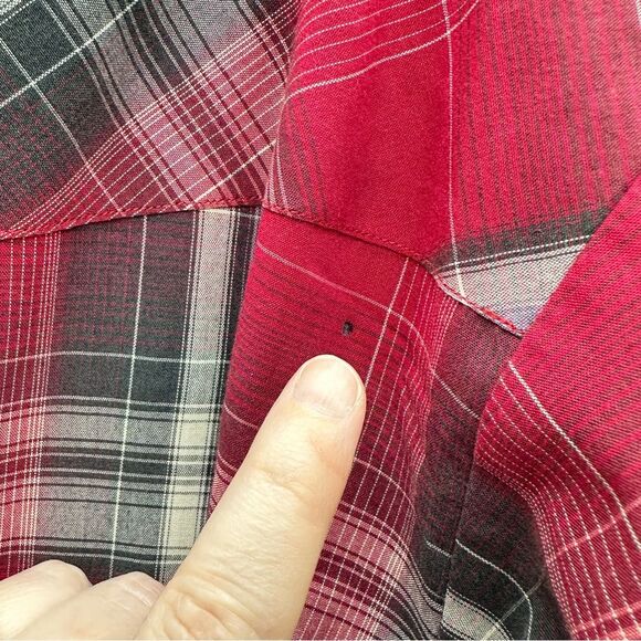 Plains Western Red and Black Casual Plaid Button Down Shirt men’s xl - Picture 5 of 5